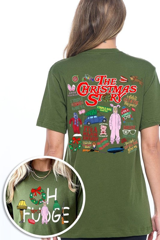 Christmas Movie Story Front &amp; Back Graphic Tee