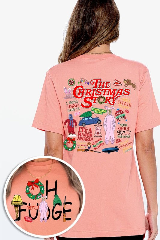 Christmas Movie Story Front &amp; Back Graphic Tee