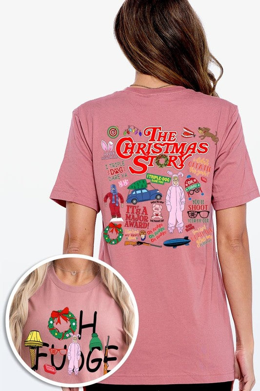 Christmas Movie Story Front &amp; Back Graphic Tee