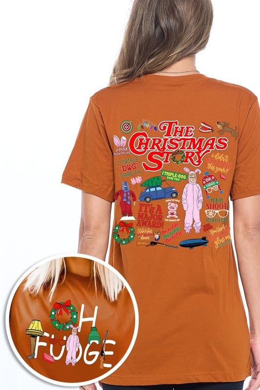 Christmas Movie Story Front &amp; Back Graphic Tee