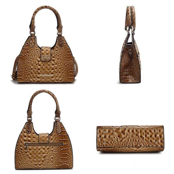 MKF Ava Faux Crocodile-Embossed Tote Bag by Mia K