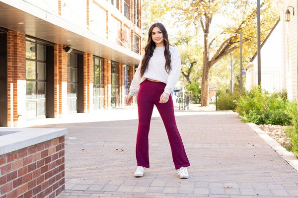 Julia Rose - The Maeve Maroon Bootcut Leggings