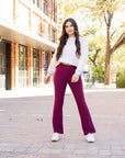 Julia Rose - The Maeve Maroon Bootcut Leggings