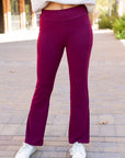 Julia Rose - The Maeve Maroon Bootcut Leggings