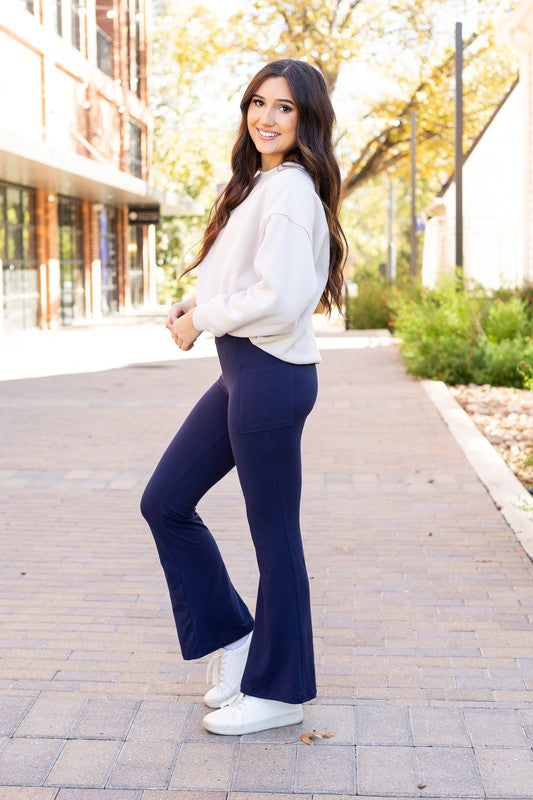 Julia Rose The Mila Navy Bootcut Leggings