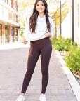 Julia Rose The Becca Brown Crossover Full Length Leggings