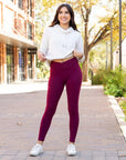 Julia Rose The Molly Maroon Crossover Full Length Leggings