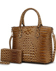 MKF Liora Croc Embossed Tote and Set by Mia K