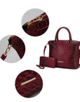 MKF Liora Croc Embossed Tote and Set by Mia K