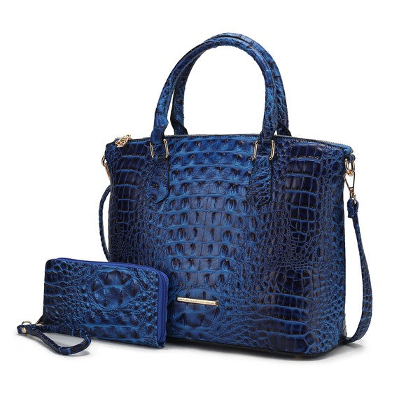 MKF Liora Croc Embossed Tote and Set by Mia K