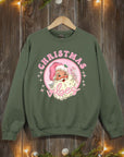 Pink Christmas Vibes Graphic Fleece Sweatshirts