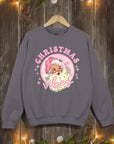 Pink Christmas Vibes Graphic Fleece Sweatshirts