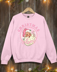 Pink Christmas Vibes Graphic Fleece Sweatshirts