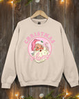 Pink Christmas Vibes Graphic Fleece Sweatshirts