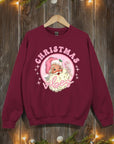 Pink Christmas Vibes Graphic Fleece Sweatshirts