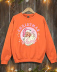 Pink Christmas Vibes Graphic Fleece Sweatshirts