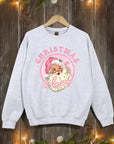 Pink Christmas Vibes Graphic Fleece Sweatshirts