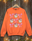 Coquette Pink Christmas Graphic Fleece Sweatshirts