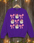 Coquette Pink Christmas Graphic Fleece Sweatshirts