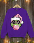 Pink Blowing Bubble Grinch Graphic Sweatshirts