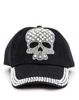 Crystal Skull Embelished Fashion Denim Cap