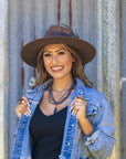 Blue Lapis Beaded Collar Necklace w/ Lapis Pendant