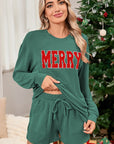 Corded MERRY Long Sleeve Top and Shorts Pajama Set