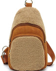 Terry Fur Sling Bag Backpack