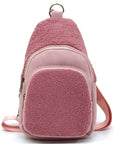 Terry Fur Sling Bag Backpack