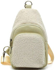 Terry Fur Sling Bag Backpack