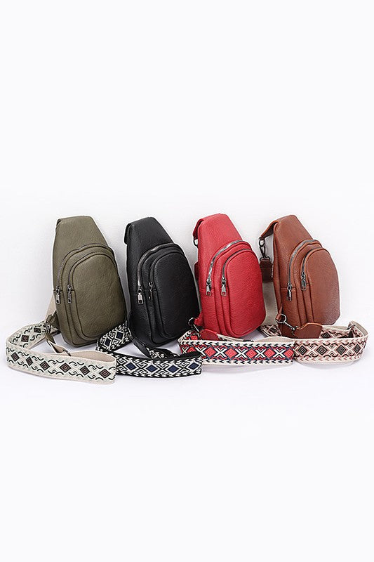 Guitar Strap Iconic Faux Leather Sling Bag