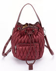 Nylon Quilted Puffer Convertible Bucket Bag