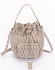 Nylon Quilted Puffer Convertible Bucket Bag