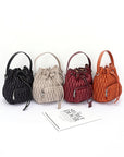 Nylon Quilted Puffer Convertible Bucket Bag