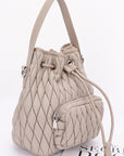 Nylon Quilted Puffer Convertible Bucket Bag