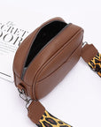 Leopard Webbing Guitar Strap Crossbody Camera Bag