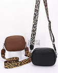 Leopard Webbing Guitar Strap Crossbody Camera Bag