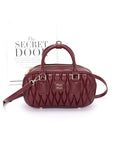 Faux Leather Quilted Top Handle Swing Bag