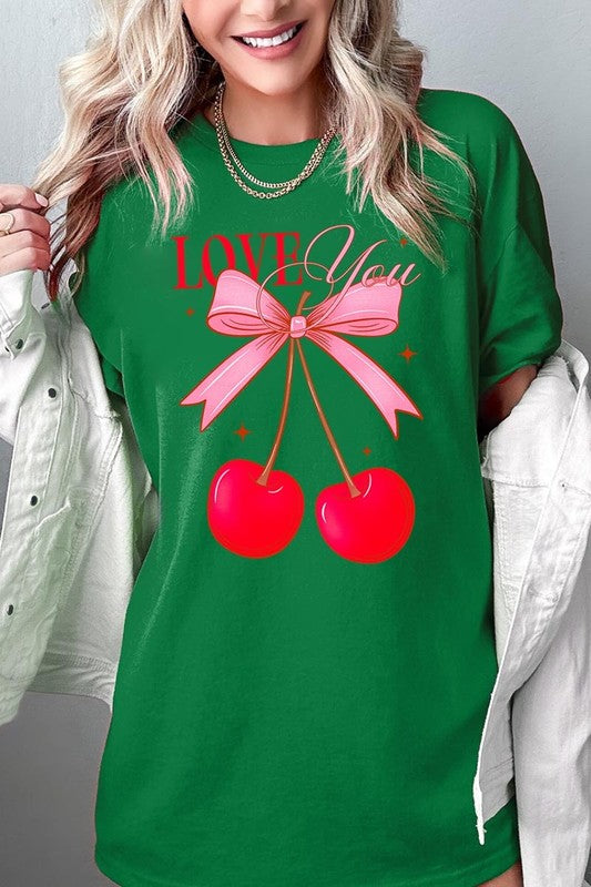 Love You Cherries Graphic Heavy Cotton Tee