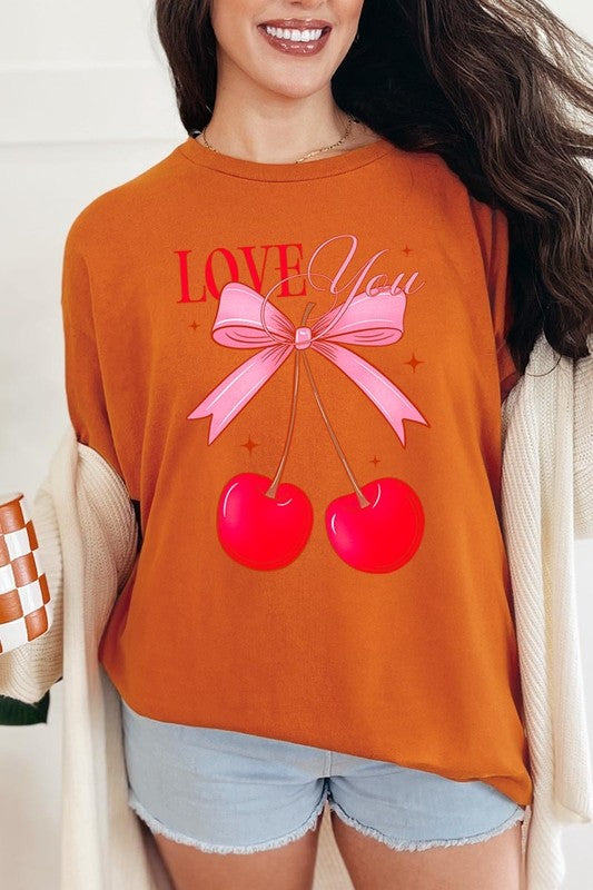 Love You Cherries Graphic Heavy Cotton Tee