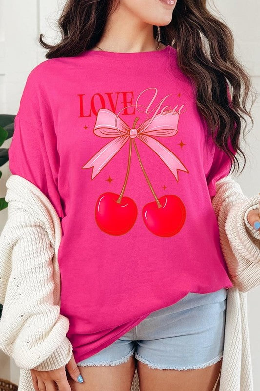 Love You Cherries Graphic Heavy Cotton Tee