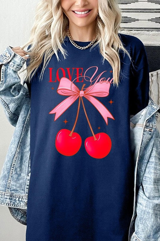 Love You Cherries Graphic Heavy Cotton Tee