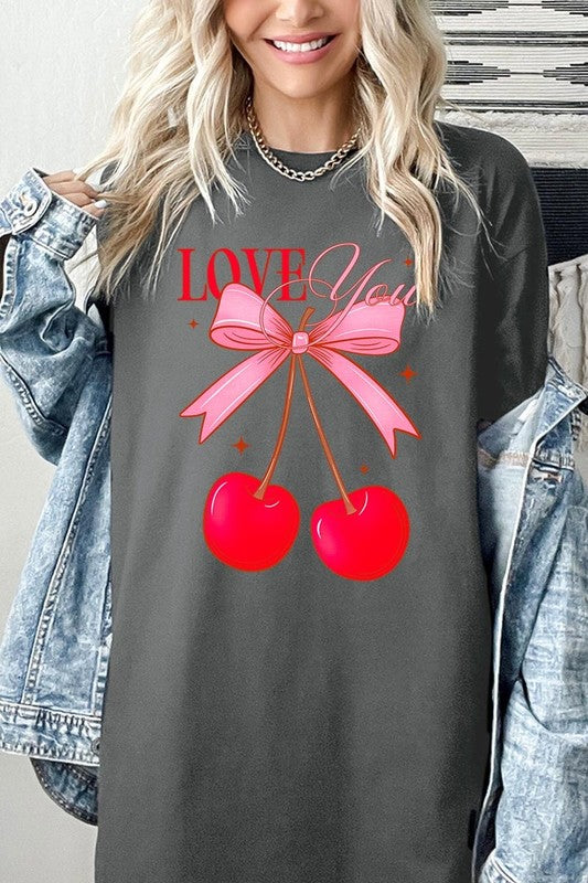 Love You Cherries Graphic Heavy Cotton Tee