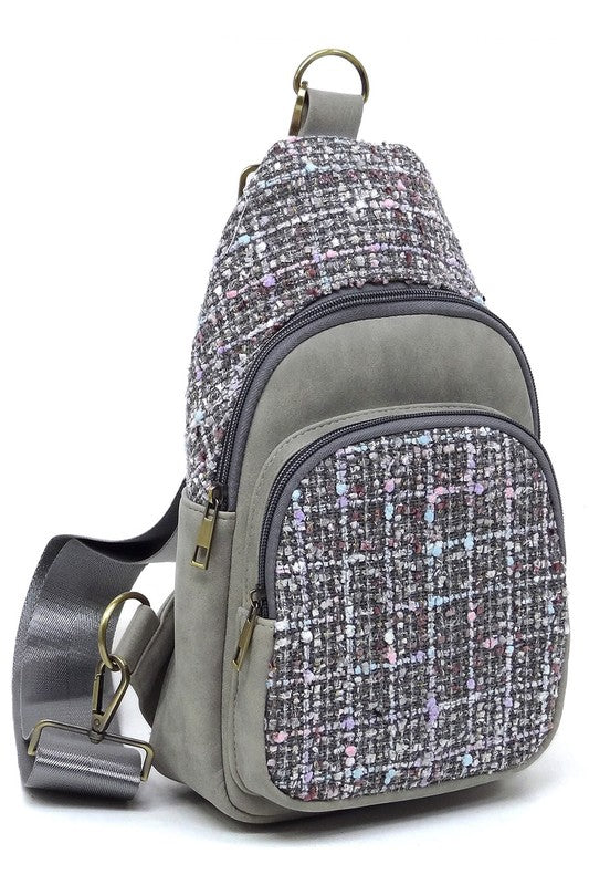 Tweed Sling Bag Backpack