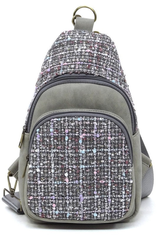 Tweed Sling Bag Backpack