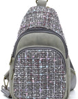 Tweed Sling Bag Backpack