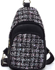 Tweed Sling Bag Backpack