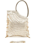 Crystal Embellished Convertible Top Handle Bag