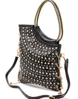 Crystal Embellished Convertible Top Handle Bag