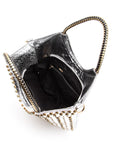 Crystal Studs Embellished Top Handle Tote Bag